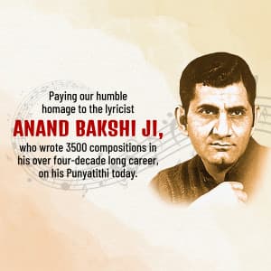 Anand Bakshi Punyatithi ad post