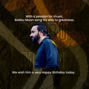 Babbu Maan Birthday whatsapp status poster