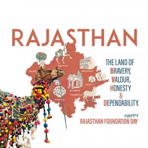 Rajasthan Foundation Day whatsapp status poster