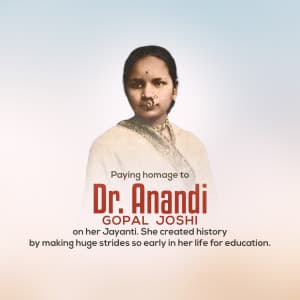 Anandi Gopal Joshi Jayanti marketing poster