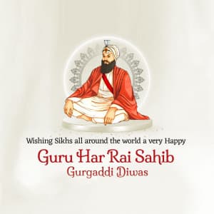 Guru Har Rai Gurgaddi Diwas marketing flyer