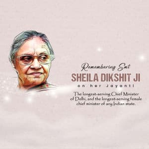 Sheila Dikshit Jayanti marketing flyer