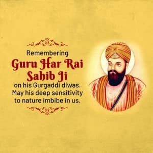 Guru Har Rai Gurgaddi Diwas poster Maker