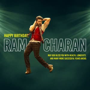 Ramcharan Birthday marketing flyer