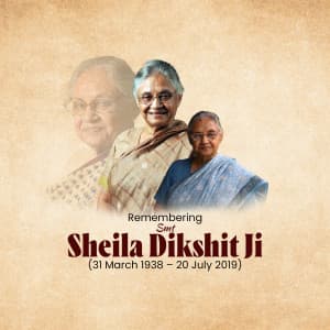 Sheila Dikshit Jayanti Facebook Poster