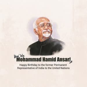 Mohammad Hamid Ansari Birthday graphic