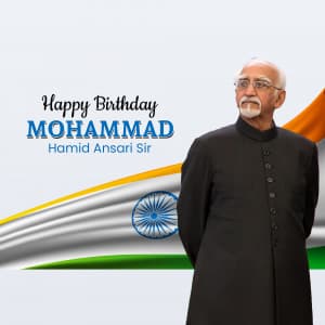 Mohammad Hamid Ansari Birthday marketing poster
