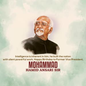 Mohammad Hamid Ansari Birthday creative image