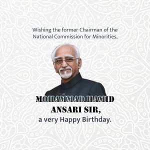 Mohammad Hamid Ansari Birthday Instagram Post