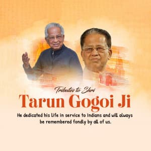 Tarun Gogoi Jayanti whatsapp status poster