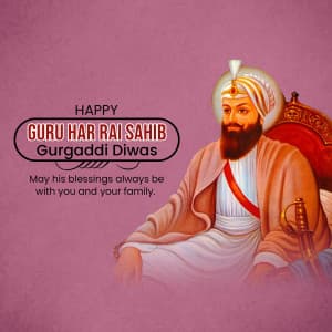 Guru Har Rai Gurgaddi Diwas event advertisement