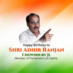 Adhir Ranjan Chowdhury Birthday greeting image