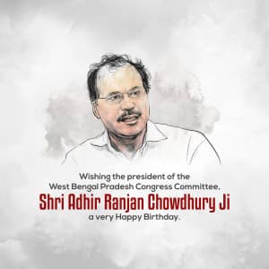 Adhir Ranjan Chowdhury Birthday creative image