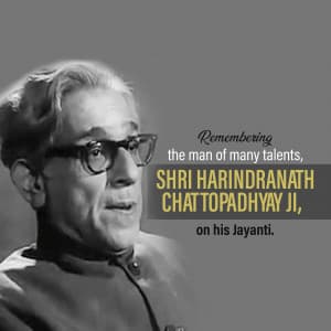 Harindranath Chattopadhyay Jayanti graphic