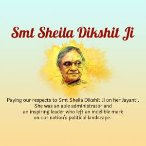 Sheila Dikshit Jayanti poster Maker