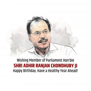 Adhir Ranjan Chowdhury Birthday whatsapp status poster