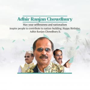 Adhir Ranjan Chowdhury Birthday Facebook Poster