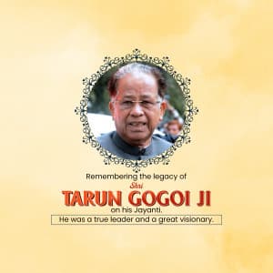 Tarun Gogoi Jayanti poster Maker