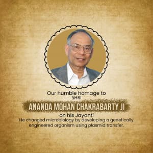 Ananda Mohan Chakrabarty Jayanti greeting image