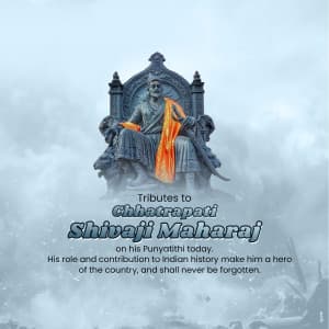 Chhatrapati Shivaji Maharaj Punyatithi Facebook Poster
