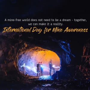 International Day for Mine Awareness whatsapp status poster