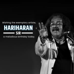 Hariharan Birthday event advertisement