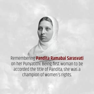 Pandita Ramabai Punyatithi greeting image