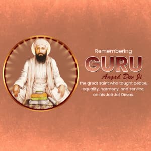 Guru Angad Dev Ji Jyoti Jyot Diwas whatsapp status poster