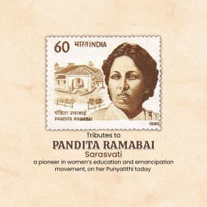 Pandita Ramabai Punyatithi Facebook Poster