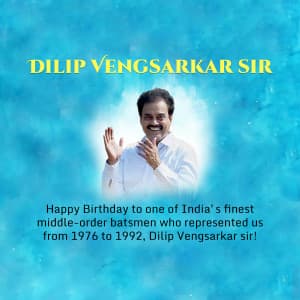 Dilip Vengsarkar Birthday greeting image