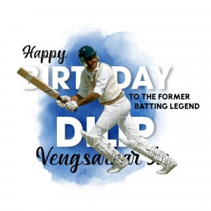 Dilip Vengsarkar Birthday marketing poster