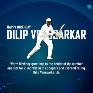 Dilip Vengsarkar Birthday graphic