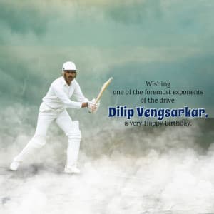 Dilip Vengsarkar Birthday marketing flyer