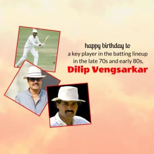 Dilip Vengsarkar Birthday creative image