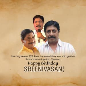 Sreenivasan Birthday marketing poster