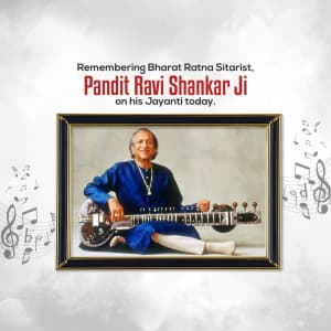 Pandit Ravi Shankar Jayanti ad post