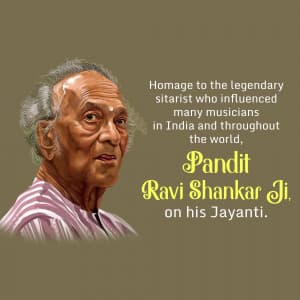 Pandit Ravi Shankar Jayanti marketing poster