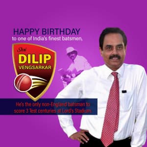 Dilip Vengsarkar Birthday event advertisement