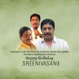 Sreenivasan Birthday event advertisement