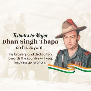 Dhan Singh Thapa Jayanti whatsapp status poster