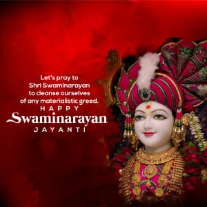 Swaminarayan Jayanti whatsapp status poster