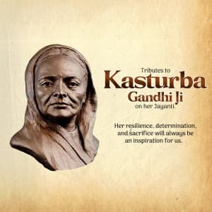 Kasturba Gandhi Jayanti marketing poster