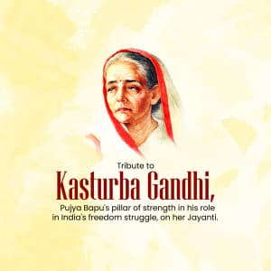 Kasturba Gandhi Jayanti graphic