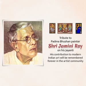 Jamini Roy Jayanti Facebook Poster