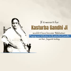 Kasturba Gandhi Jayanti poster Maker