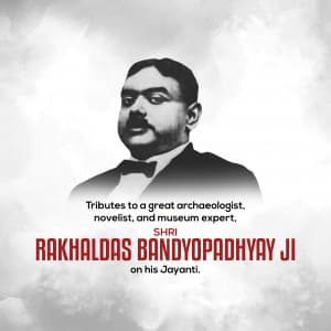 Rakhaldas Bandyopadhyay Jayanti greeting image