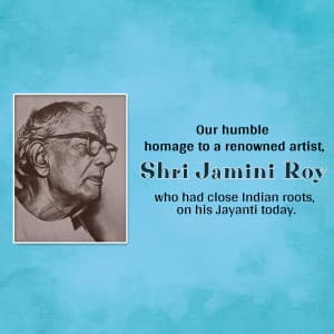 Jamini Roy Jayanti poster Maker