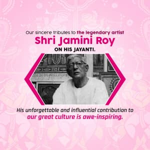 Jamini Roy Jayanti event advertisement