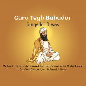 Guru Tegh Bahadur Gurgaddi Diwas creative image