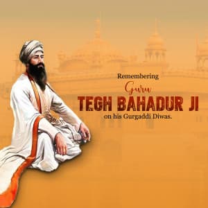 Guru Tegh Bahadur Gurgaddi Diwas marketing poster